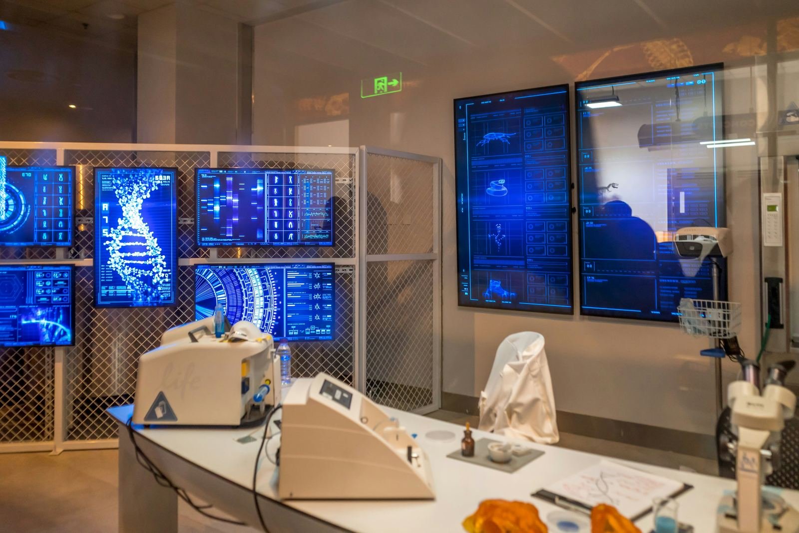 Researchers working collaboratively in a lab